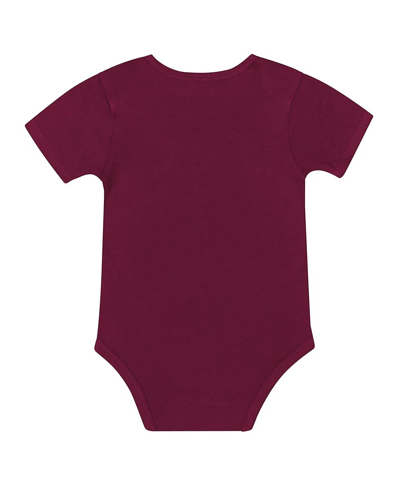 Outerstuff Baby Boys and Girls 3-Piece Florida State Seminoles Dynamic Duo Bodysuit, Bib Cuffed Knit Hat Set