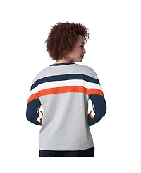 Starter Women's Heather Gray Houston Astros Triple A Fashion Color Block Long Sleeve Top