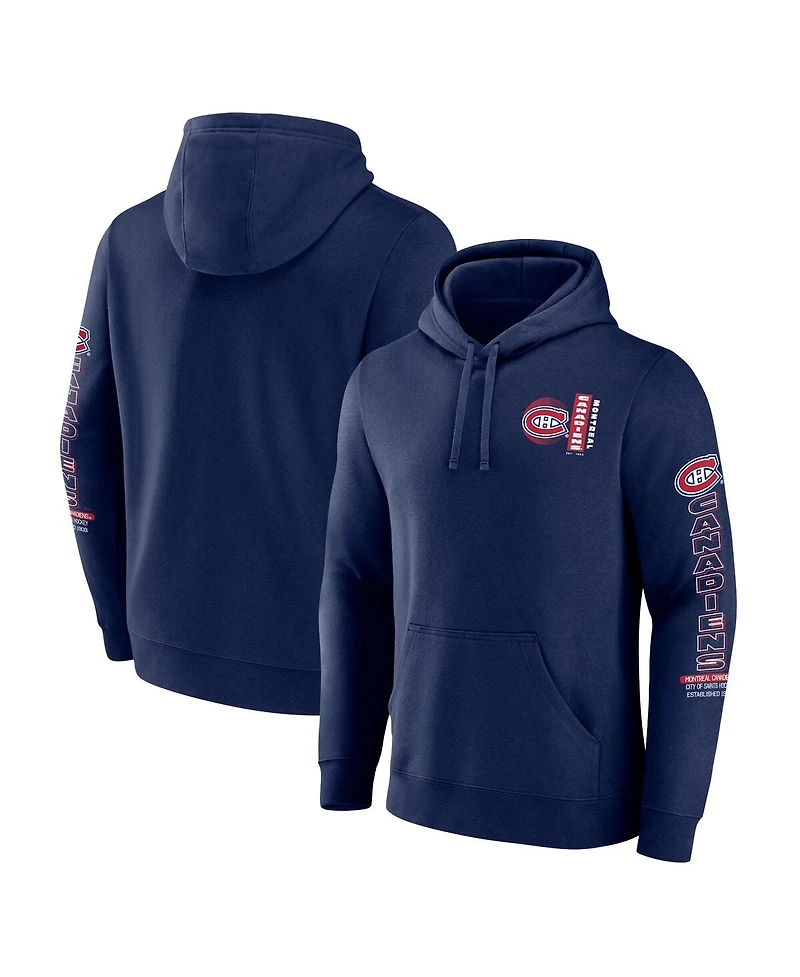 Fanatics Men's Navy Montreal Canadiens Revolution Pullover Hoodie