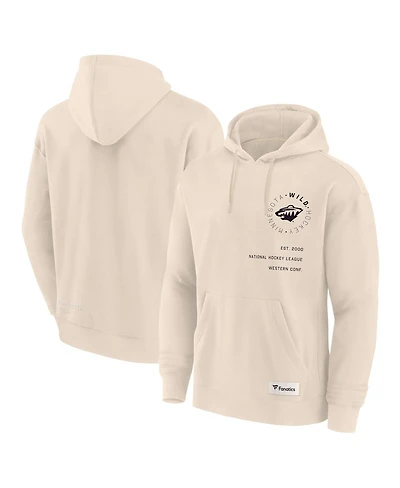 Fanatics Men's Cream Minnesota Wild Future Ground Info Pullover Hoodie