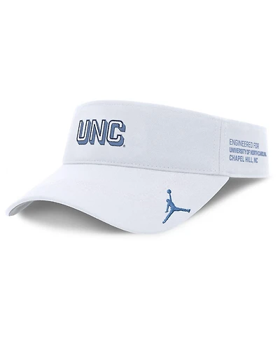 Jordan Men's White North Carolina Tar Heels 2025 On-Field Gameday Performance Ace Adjustable Visor Hat