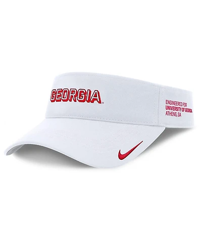 Nike Men's White Georgia Bulldogs 2025 On-Field Gameday Performance Ace Adjustable Visor Hat