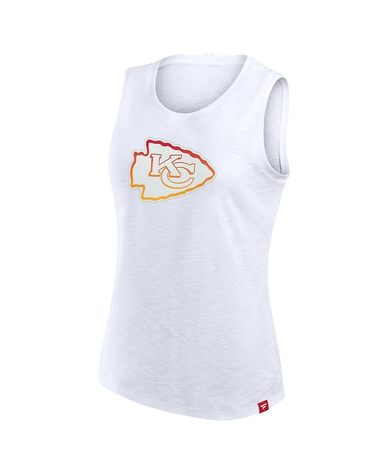 Fanatics Women's White Kansas City Chiefs Slub Tank Top