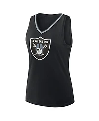 Logo Athletic Women's Black Las Vegas Raiders Stellar Win V-Neck Tank Top