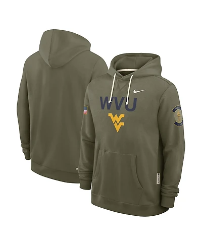 Nike Men's Olive West Virginia Mountaineers 2025 Military Appreciation Performance Pullover Hoodie