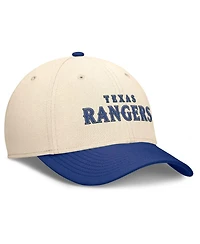 Nike Men's Natural/Royal Texas Rangers Statement Rise Performance Flex Hat