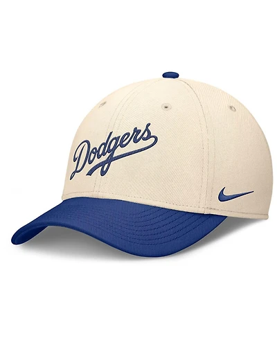 Nike Men's Natural/Royal Los Angeles Dodgers Statement Rise Performance Flex Hat