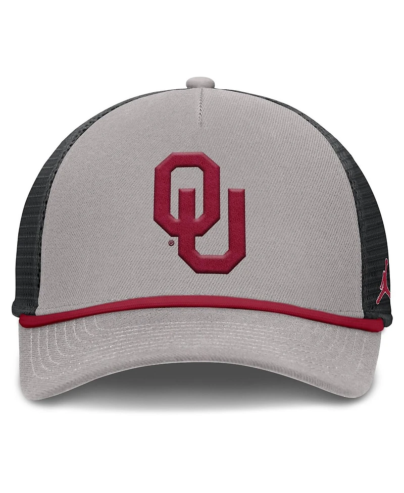 Jordan Men's Gray Oklahoma Sooners Rise Primetime Trucker Adjustable Hat