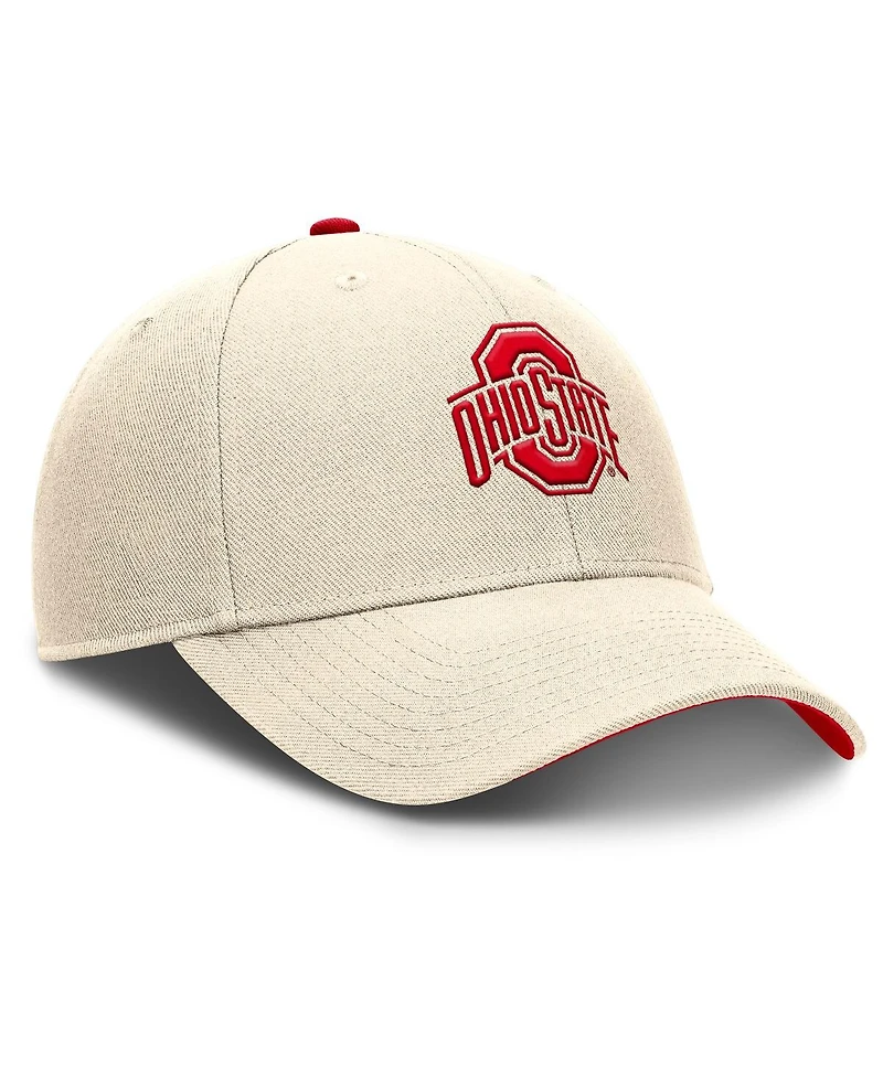 Nike Men's Natural Ohio State Buckeyes Rise Primetime Performance Trucker Adjustable Hat