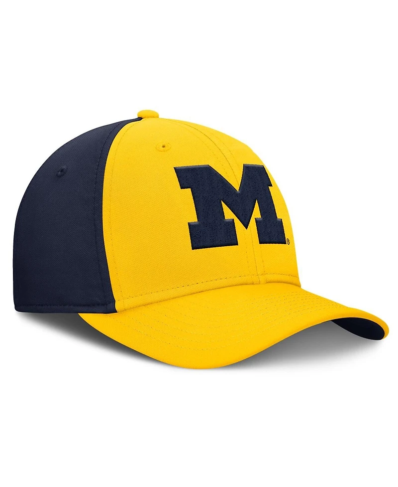 Jordan Men's Maize/Navy Michigan Wolverines 2025 Sideline Rise Local Performance Flex Hat