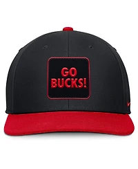 Nike Men's Black/Scarlet Ohio State Buckeyes 2025 Sideline Campus Pro Local Snapback Hat