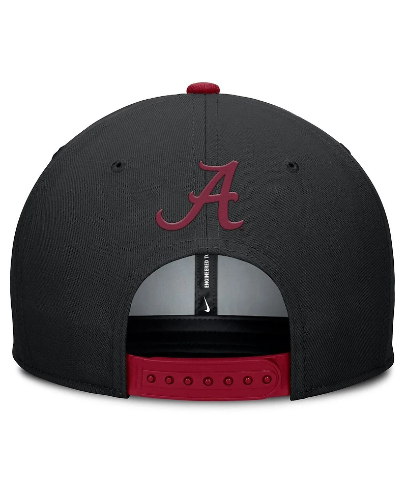 Nike Men's Black/Crimson Alabama Crimson Tide 2025 Sideline Campus Pro Local Snapback Hat