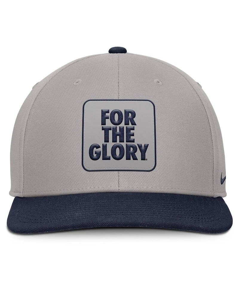Nike Men's Gray/Navy Penn State Nittany Lions 2025 Sideline Campus Pro Local Snapback Hat