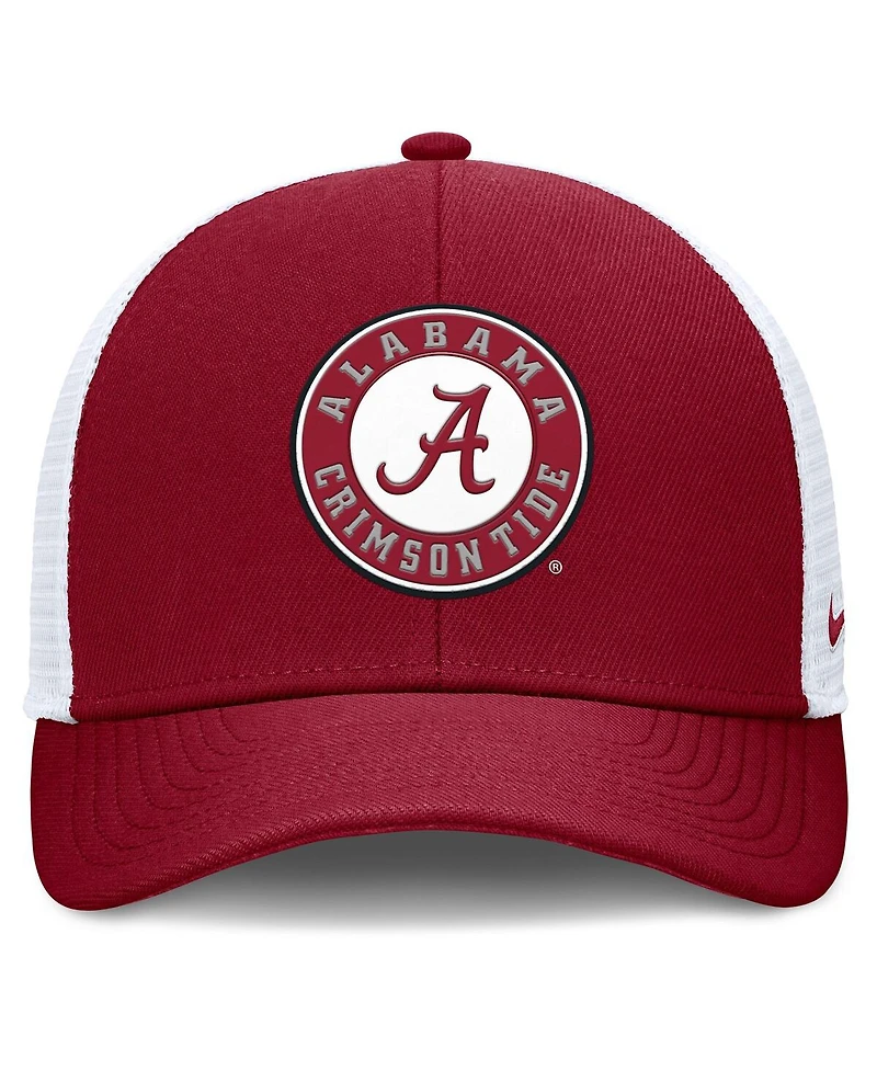 Nike Men's Crimson/White Alabama Crimson Tide Rise Primetime Performance Trucker Adjustable Hat