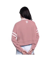 Starter Women's Pink San Francisco Giants Power Play Cropped Pullover Sweatshirt