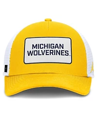 Jordan Men's Maize/White Michigan Wolverines 2025 On-Field Rise Patch Trucker Adjustable Hat