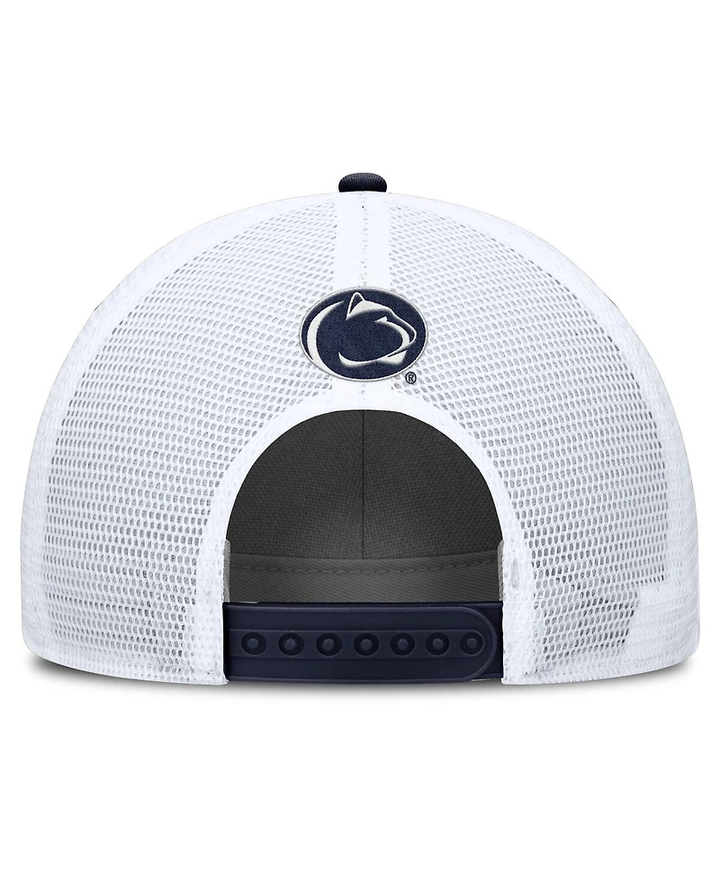 Nike Men's Navy/White Penn State Nittany Lions 2025 On-Field Rise Patch Trucker Adjustable Hat