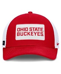 Nike Men's Scarlet/White Ohio State Buckeyes 2025 On-Field Rise Patch Trucker Adjustable Hat