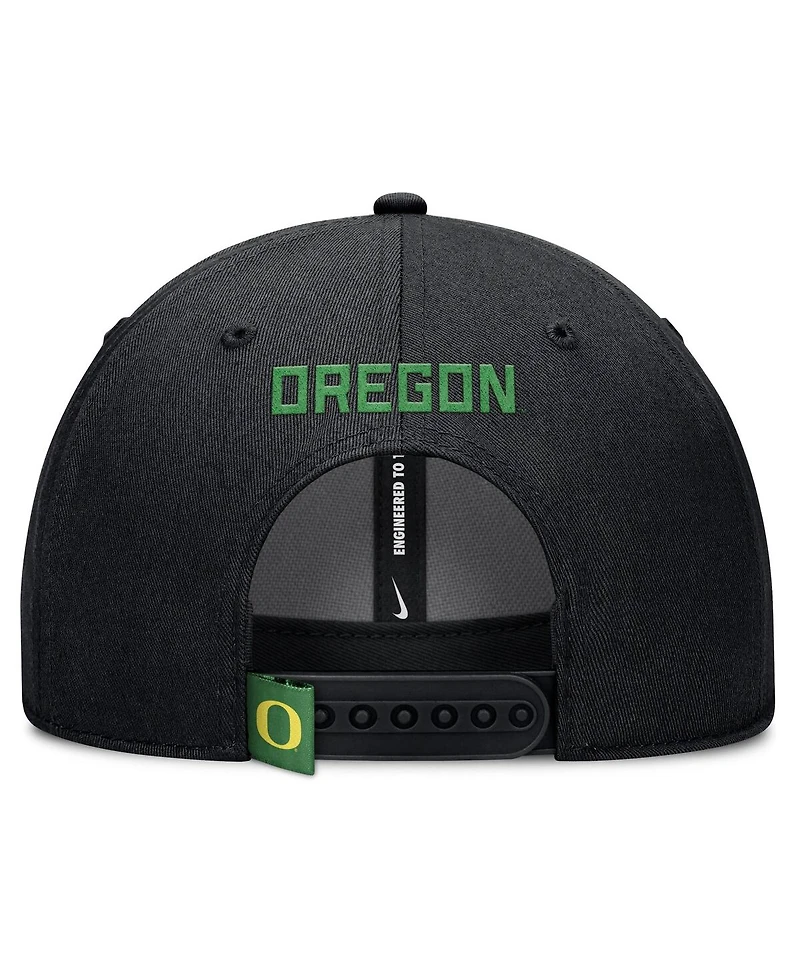 Nike Men's Black Oregon Ducks 2025 On-Field Rise Performance Adjustable Hat