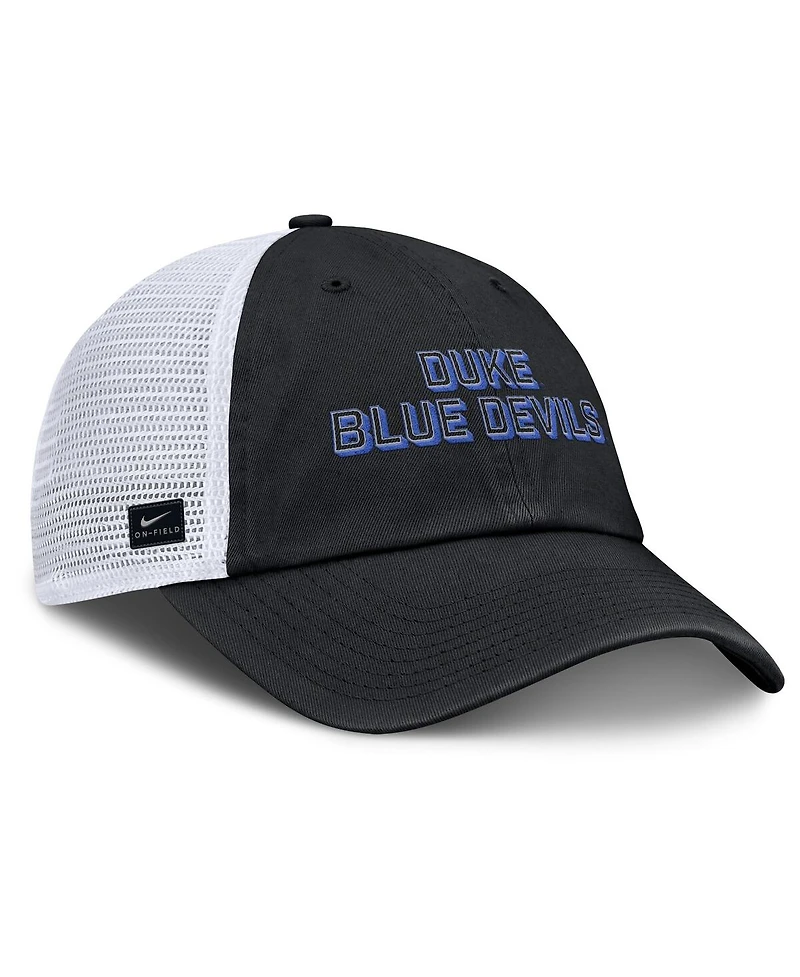 Nike Men's Black Duke Blue Devils 2025 Gameday On-Field Club Adjustable Trucker Hat