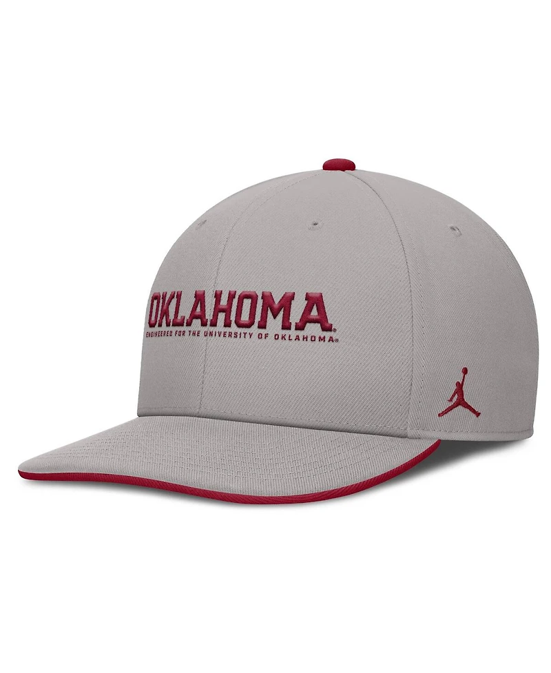 Jordan Men's Gray Oklahoma Sooners 2025 On-Field Pro Performance Adjustable Hat