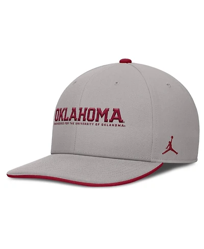 Jordan Men's Gray Oklahoma Sooners 2025 On-Field Pro Performance Adjustable Hat
