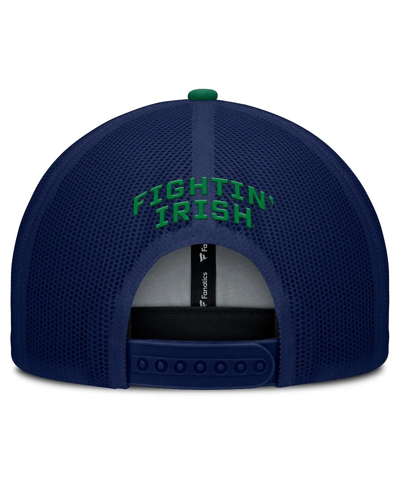 Fanatics Men's Navy/Kelly Green Notre Dame Fighting Irish Adapt Adjustable Trucker Hat