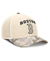 Nike Men's Natural Boston Red Sox Camo Natural Pack Rise Adjustable Trucker Hat