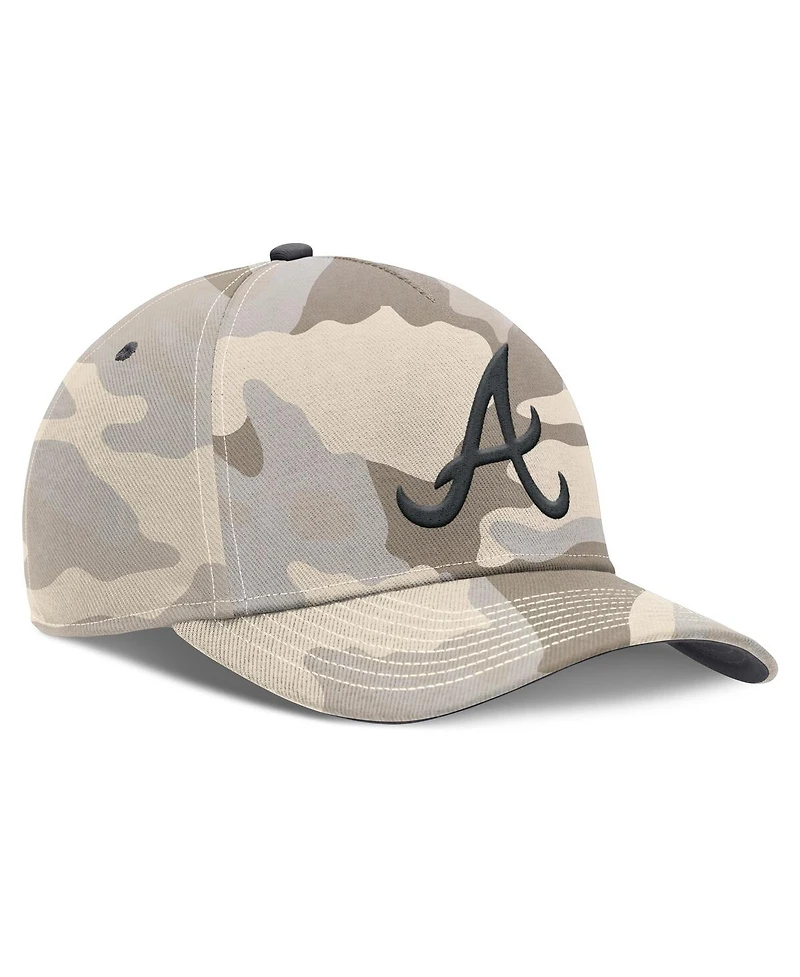 Nike Men's Natural Atlanta Braves Camo Pack Rise Adjustable Hat