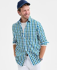 Club Room Long Sleeve Gingham Check Button-Down Shirt, Macy's Exclusive