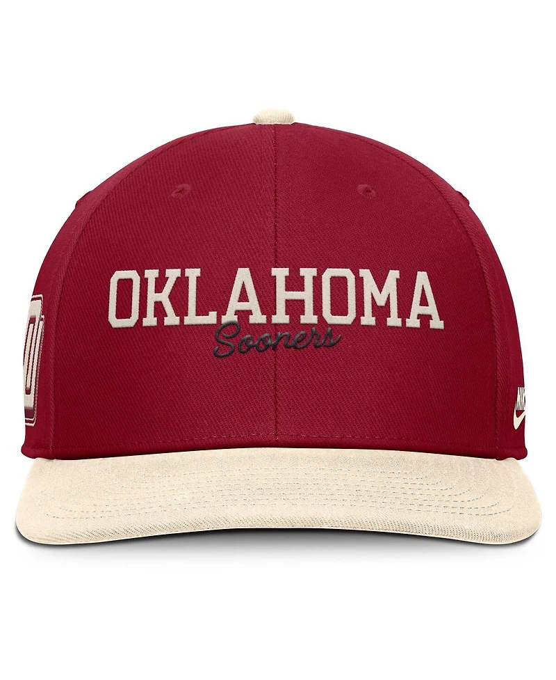 Nike Men's Crimson/Cream Oklahoma Sooners Pro Legacy Script Snapback Hat