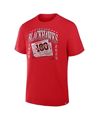 Fanatics Men's Red Chicago Blackhawks Centennial Retro T-Shirt