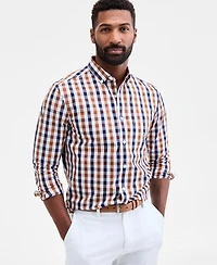 Club Room Long Sleeve Gingham Check Button-Down Shirt, Macy's Exclusive
