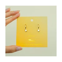 Lucky Feather Hoops with Drop - Star