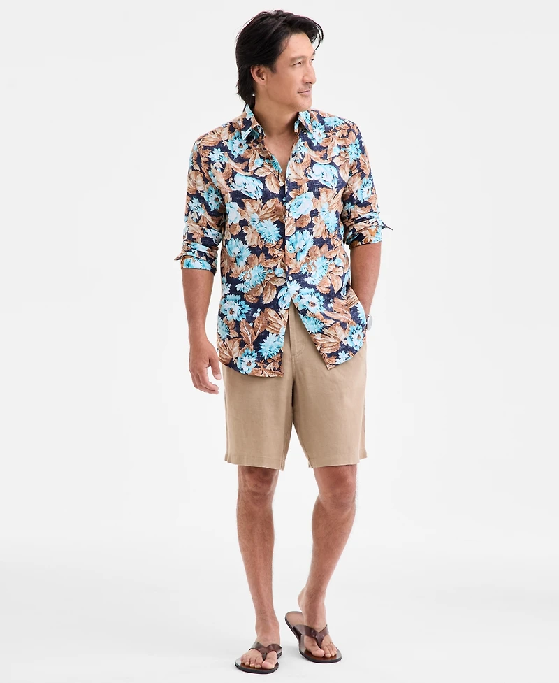 Club Room Men's Floral-Print Button-Up Long-Sleeve Shirt, Macy's Exclusive
