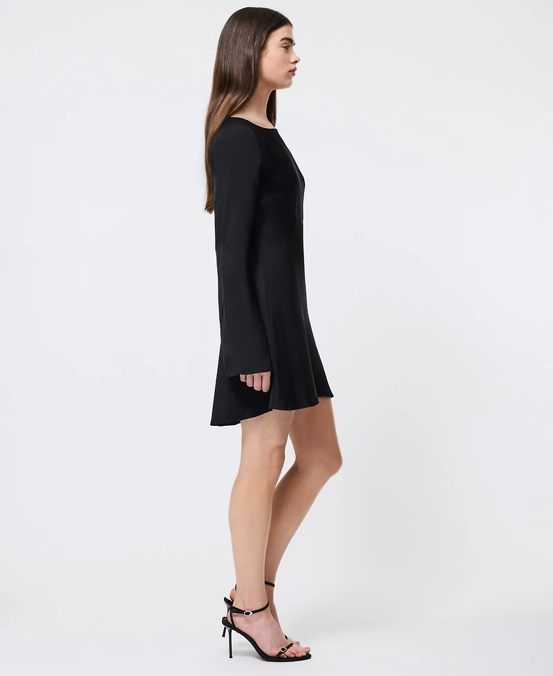 French Connection Women's Ennis Satin Long Sleeve Mini Dress