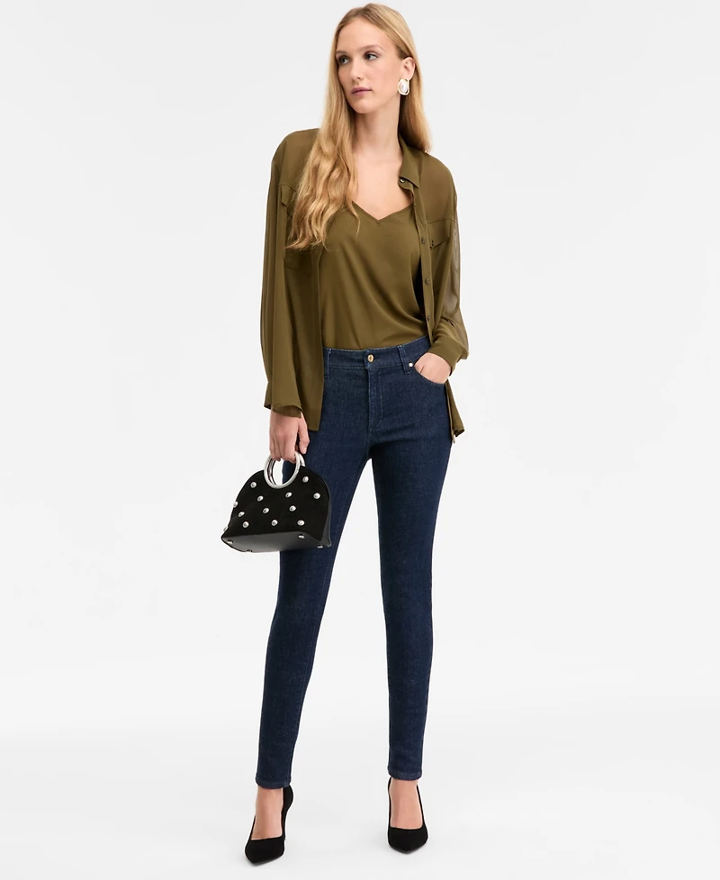 I.n.c. International Concepts Women's Button-Front Shirt, Macy's Exclusive