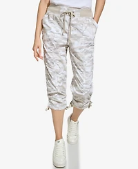 Dkny Women's Convertible Capri Cotton Poplin Cargo Pants