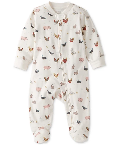 Carter's Baby Kids Farm Friends-Print Sleep and Play Footed Pajamas