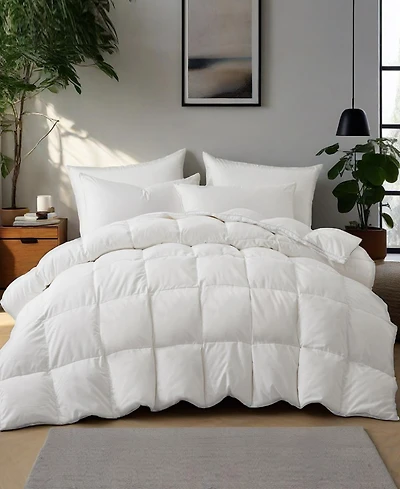 Unikome All Season White Goose Feather and Fiber Comforter, Full/Queen