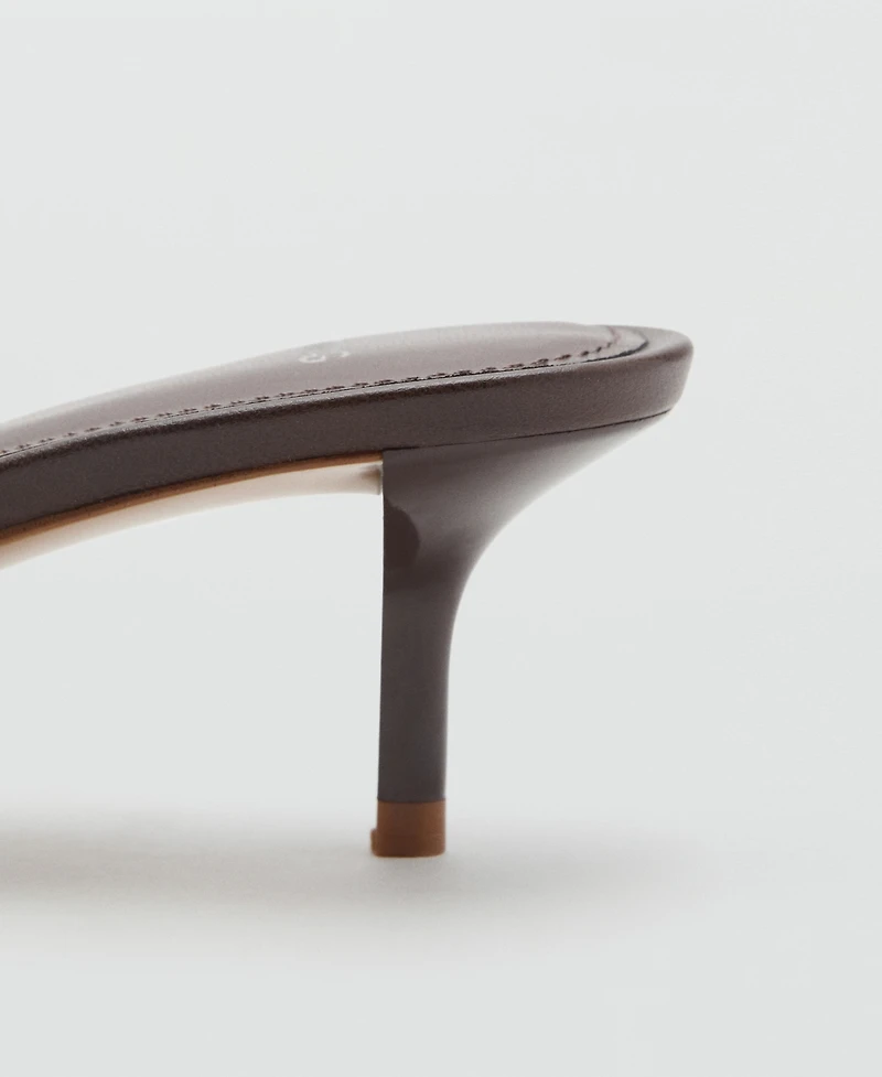 Mango Women's Kitten Heel Leather Sandals