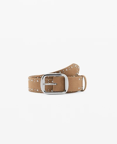 Mango Women's Studs Suede Belt