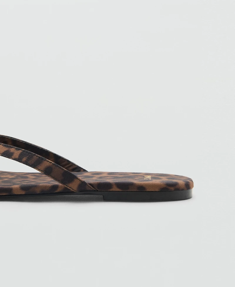 Mango Women's Leopard Print Strap Sandals