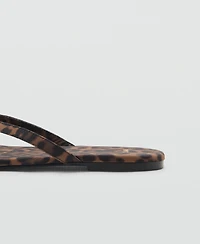 Mango Women's Leopard Print Strap Sandals