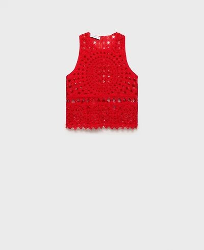 Mango Women's Crochet Knitted Top