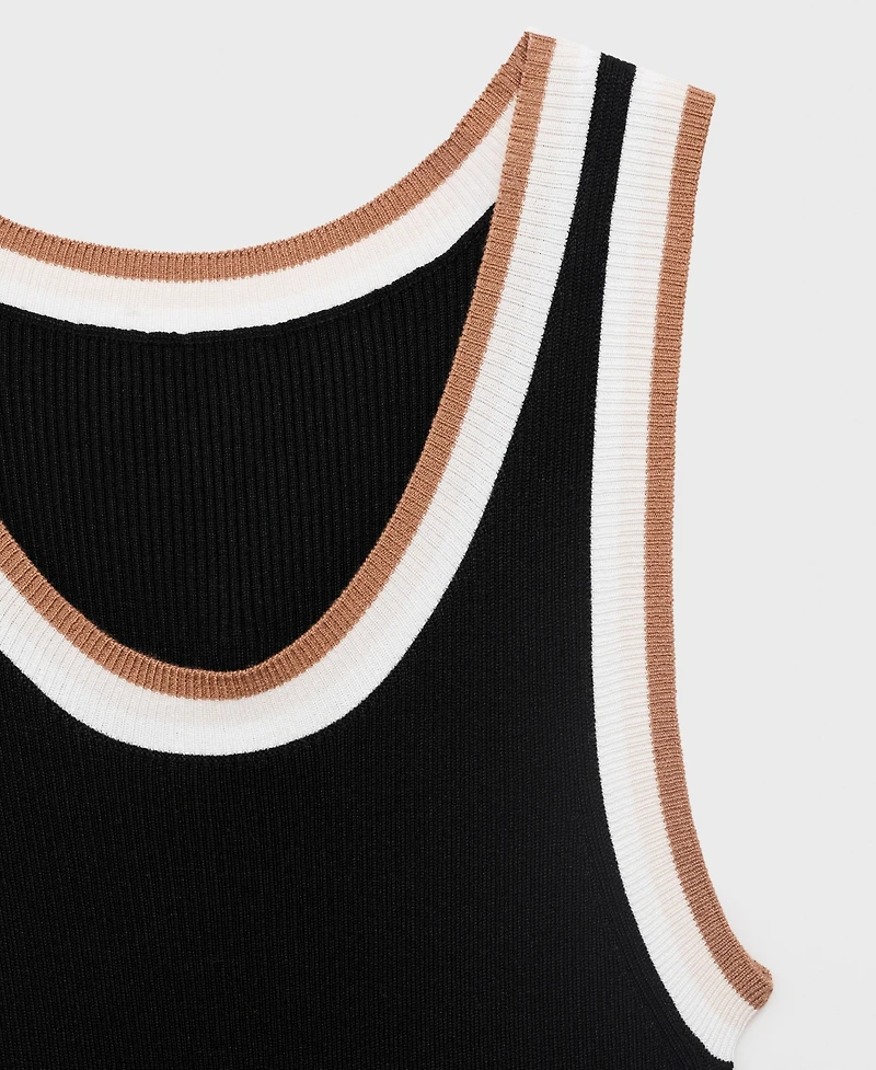 Mango Women's Contrasting Details Knitted Dress