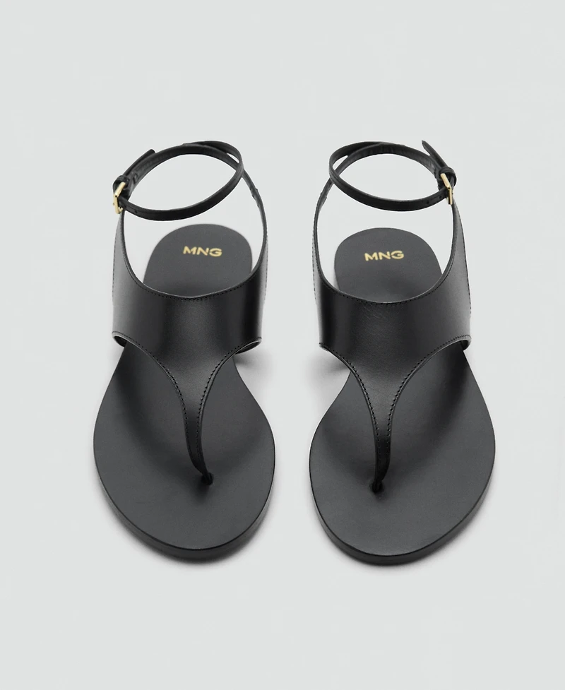 Mango Women's Leather Straps Sandals
