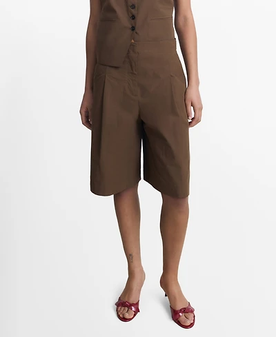 Mango Women's Cotton Suit Bermuda Shorts