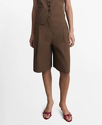 Mango Women's Cotton Suit Bermuda Shorts