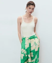 Mango Women's Belt Printed Pants